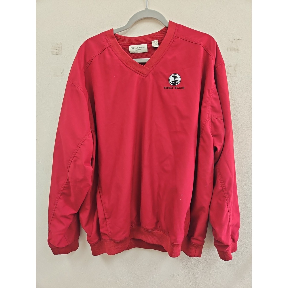 Pebble Beach Golf Links Red Pullover Windbreaker Size XL